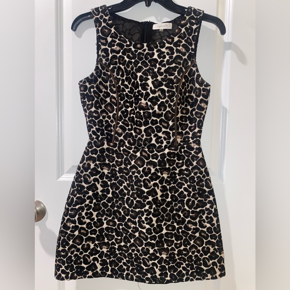 SUGARLIPS Cheetah Print Mini Dress, size small